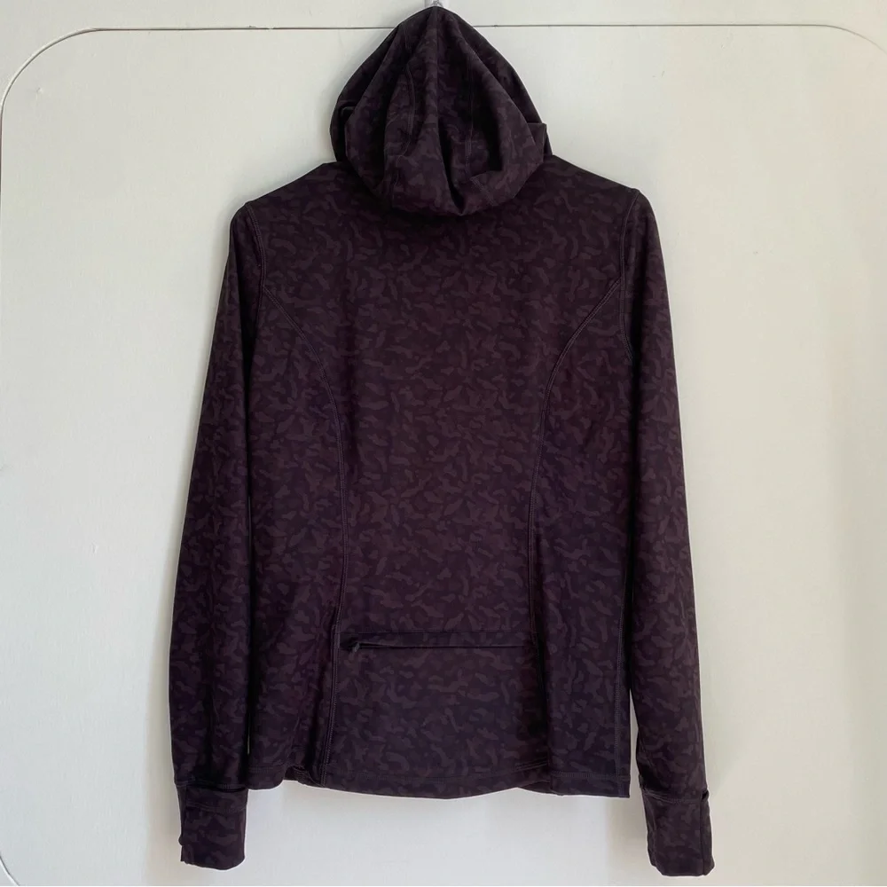 NWOT CRZ Yoga Light Fleece Brushed Full Zip Hoodie Olive leopard grain M - Picture 2 of 6